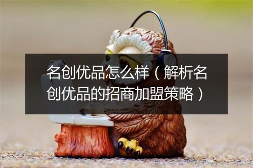 名创优品怎么样（解析名创优品的招商加盟策略）