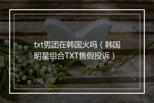 txt男团在韩国火吗（韩国明星组合TXT售假投诉）