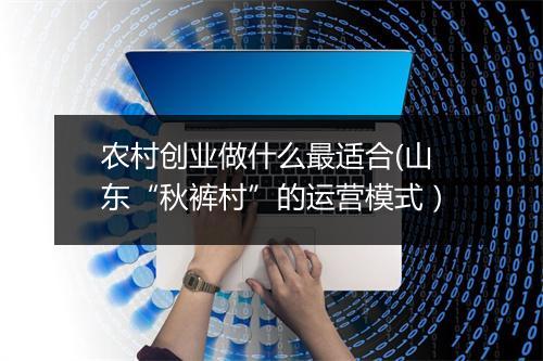 农村创业做什么最适合(山东“秋裤村”的运营模式）