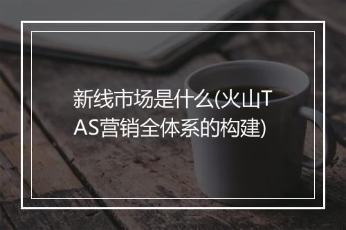 新线市场是什么(火山TAS营销全体系的构建)