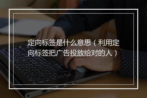 定向标签是什么意思（利用定向标签把广告投放给对的人）