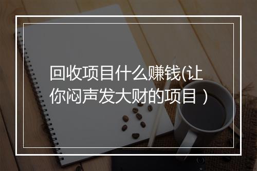 回收项目什么赚钱(让你闷声发大财的项目）