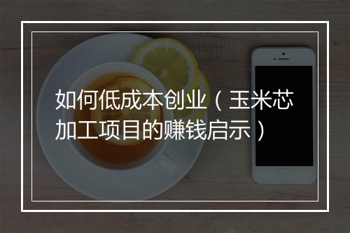 如何低成本创业（玉米芯加工项目的赚钱启示）