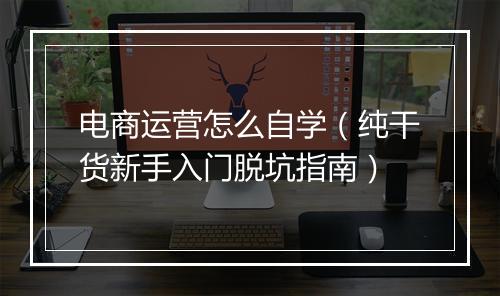电商运营怎么自学（纯干货新手入门脱坑指南）