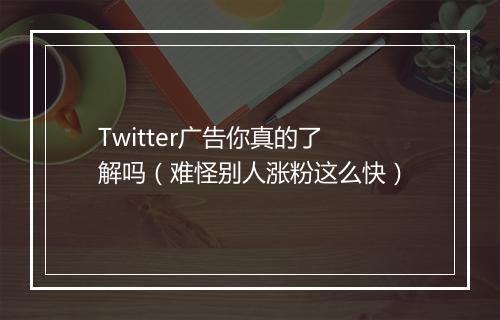 Twitter广告你真的了解吗（难怪别人涨粉这么快）