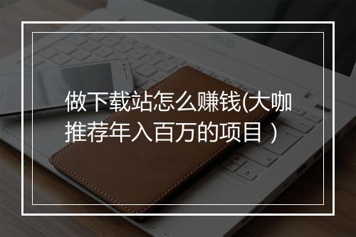 做下载站怎么赚钱(大咖推荐年入百万的项目）