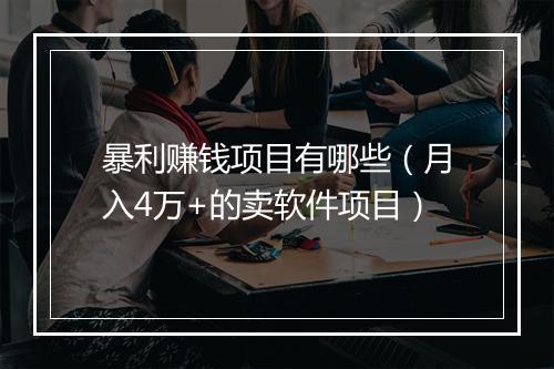 暴利赚钱项目有哪些（月入4万+的卖软件项目）