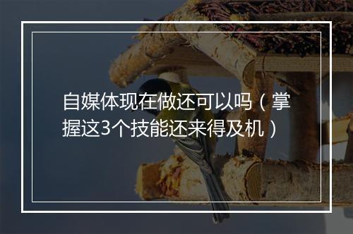 自媒体现在做还可以吗（掌握这3个技能还来得及机）