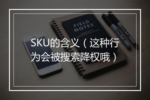SKU的含义（这种行为会被搜索降权哦）