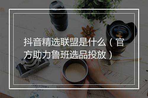 抖音精选联盟是什么（官方助力鲁班选品投放）