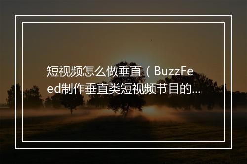 短视频怎么做垂直（BuzzFeed制作垂直类短视频节目的方式）