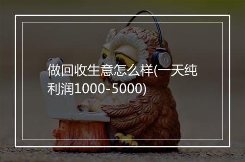 做回收生意怎么样(一天纯利润1000-5000)