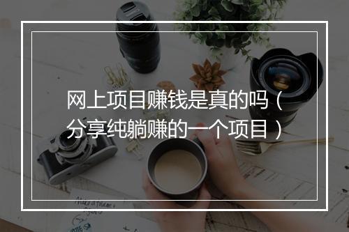 网上项目赚钱是真的吗（分享纯躺赚的一个项目）