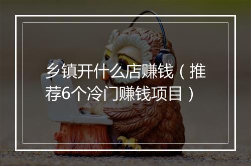 乡镇开什么店赚钱（推荐6个冷门赚钱项目）