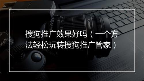 搜狗推广效果好吗（一个方法轻松玩转搜狗推广管家）