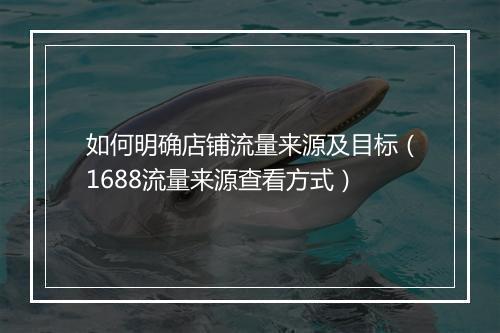 如何明确店铺流量来源及目标（1688流量来源查看方式）