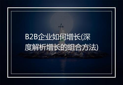 B2B企业如何增长(深度解析增长的组合方法)