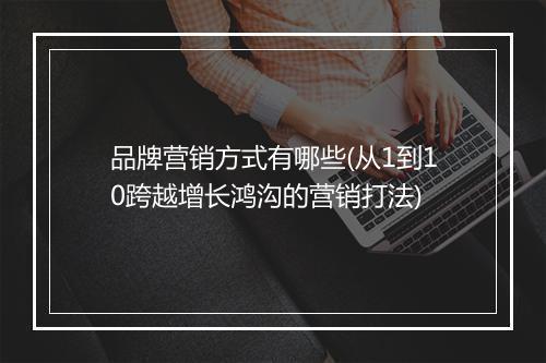 品牌营销方式有哪些(从1到10跨越增长鸿沟的营销打法)
