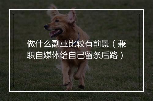 做什么副业比较有前景（兼职自媒体给自己留条后路）