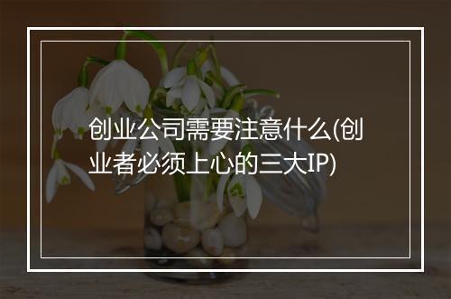 创业公司需要注意什么(创业者必须上心的三大IP)
