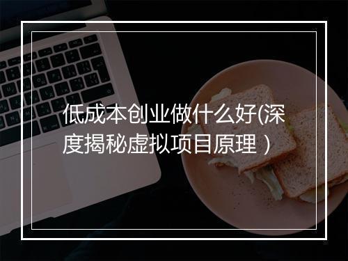 低成本创业做什么好(深度揭秘虚拟项目原理）