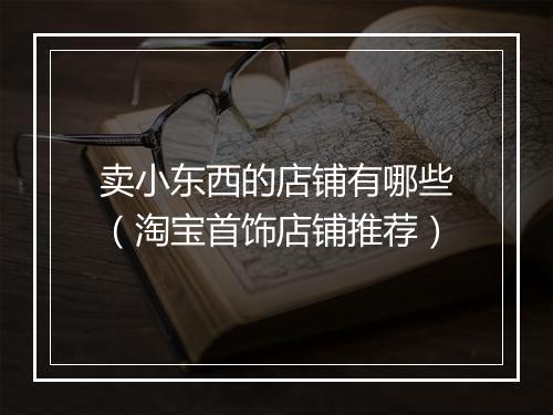卖小东西的店铺有哪些（淘宝首饰店铺推荐）