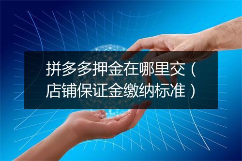 拼多多押金在哪里交（店铺保证金缴纳标准）