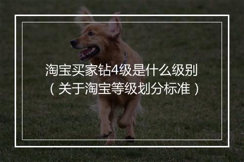 淘宝买家钻4级是什么级别（关于淘宝等级划分标准）