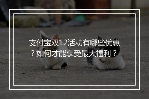 支付宝双12活动有哪些优惠？如何才能享受最大福利？