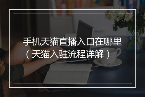 手机天猫直播入口在哪里（天猫入驻流程详解）