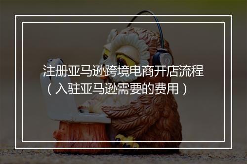 注册亚马逊跨境电商开店流程（入驻亚马逊需要的费用）