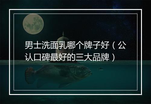 男士洗面乳哪个牌子好（公认口碑最好的三大品牌）