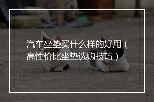 汽车坐垫买什么样的好用（高性价比坐垫选购技巧）
