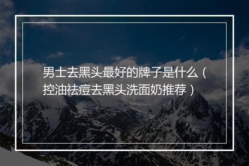 男士去黑头最好的牌子是什么（控油祛痘去黑头洗面奶推荐）