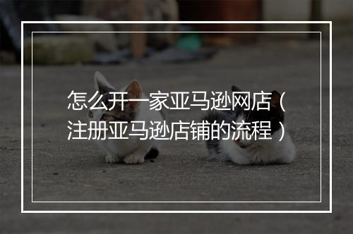 怎么开一家亚马逊网店（注册亚马逊店铺的流程）
