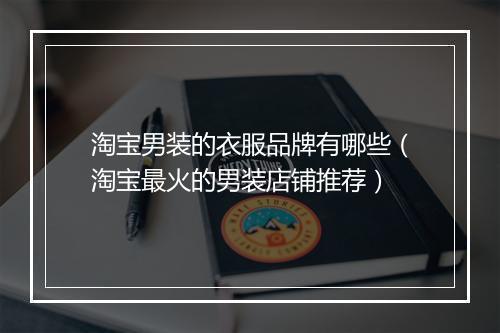 淘宝男装的衣服品牌有哪些（淘宝最火的男装店铺推荐）