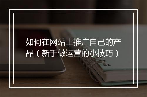 如何在网站上推广自己的产品（新手做运营的小技巧）