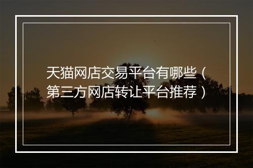 天猫网店交易平台有哪些（第三方网店转让平台推荐）