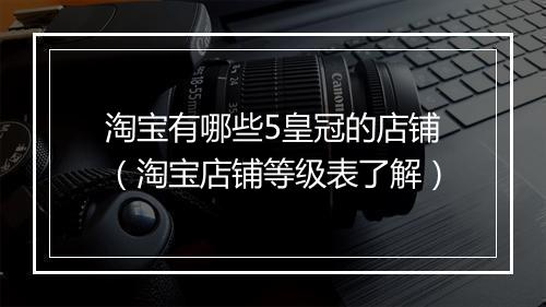 淘宝有哪些5皇冠的店铺（淘宝店铺等级表了解）