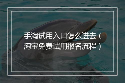 手淘试用入口怎么进去（淘宝免费试用报名流程）