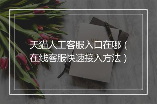 天猫人工客服入口在哪（在线客服快速接入方法）
