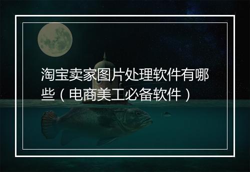 淘宝卖家图片处理软件有哪些（电商美工必备软件）