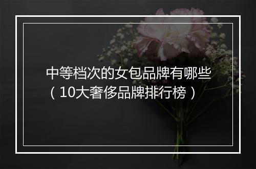 中等档次的女包品牌有哪些（10大奢侈品牌排行榜）