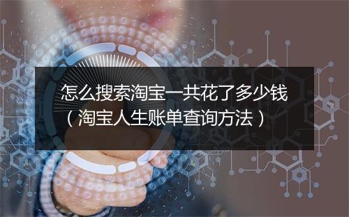 怎么搜索淘宝一共花了多少钱（淘宝人生账单查询方法）