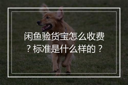 闲鱼验货宝怎么收费？标准是什么样的？