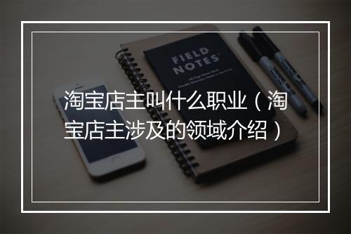 淘宝店主叫什么职业（淘宝店主涉及的领域介绍）