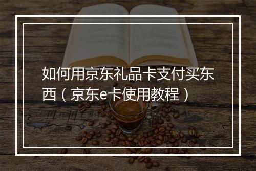 如何用京东礼品卡支付买东西（京东e卡使用教程）