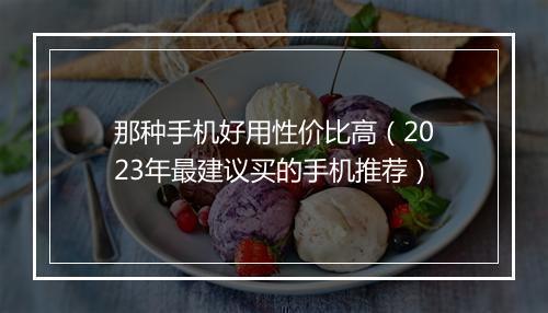 那种手机好用性价比高（2023年最建议买的手机推荐）