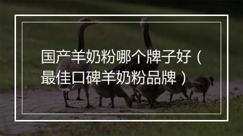 国产羊奶粉哪个牌子好（最佳口碑羊奶粉品牌）