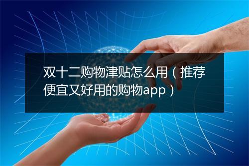 双十二购物津贴怎么用（推荐便宜又好用的购物app）